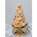 Peach, White & Gold Chocolate Strawberry Rose Tower